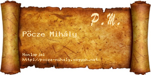 Pöcze Mihály névjegykártya